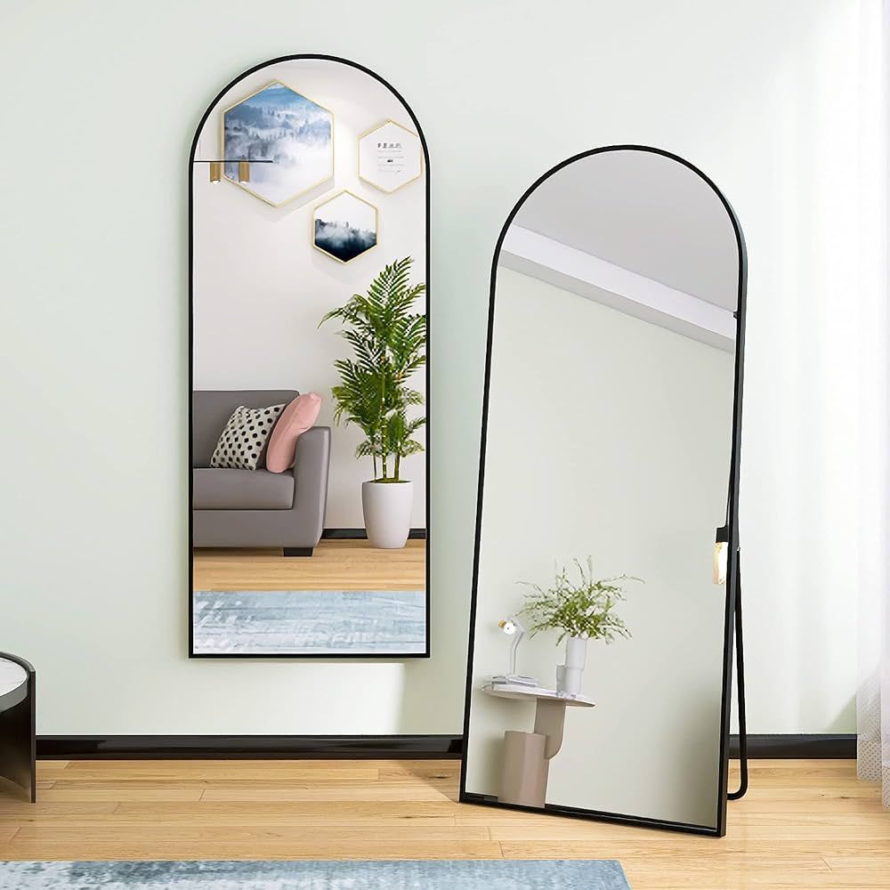 Beauty4U Arched Full Length Mirror Floor Mirror Hanging Standing or Leaning, Bedroom Mirror Wall-... | Amazon (US)