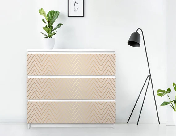 Classy Gold Imitation Geometric 5  Decals for MALM Dresser  | Etsy | Etsy (US)