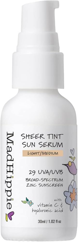 Mad Hippie Sheer Tint Sun Serum (Light/Medium), Tinted Moisturizer for Face with SPF 29, Vitamin ... | Amazon (US)