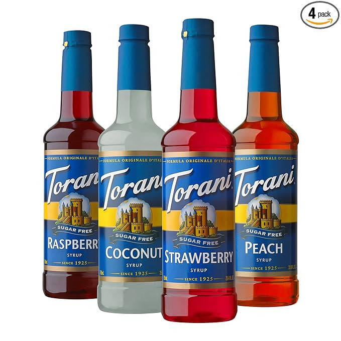 Torani Sugar Free Syrup, Soda Flavors Variety Pack, 25.4 Ounce (Pack of 4) | Amazon (US)