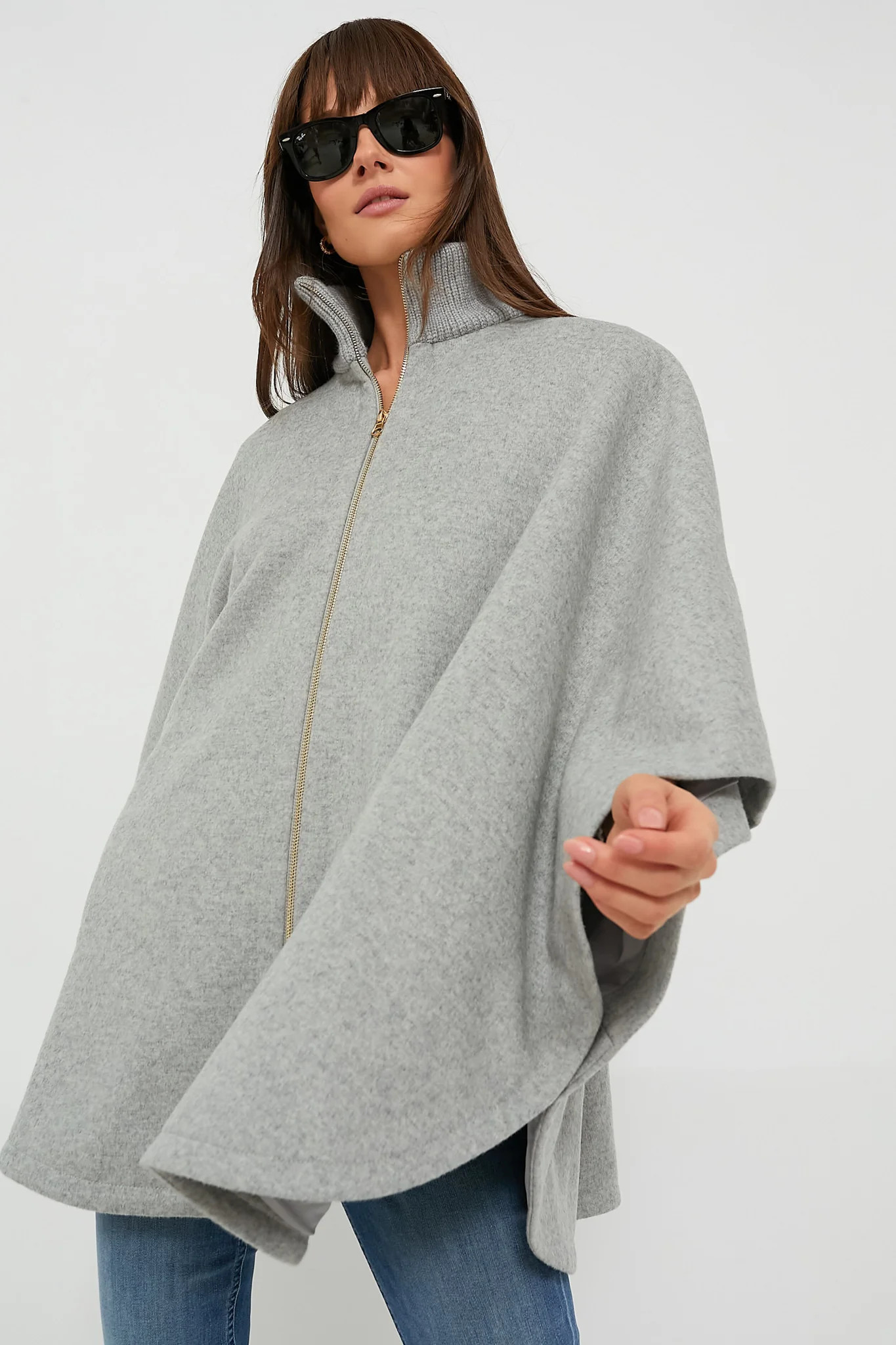 Grey Full Zip Huntington Poncho | Tuckernuck (US)