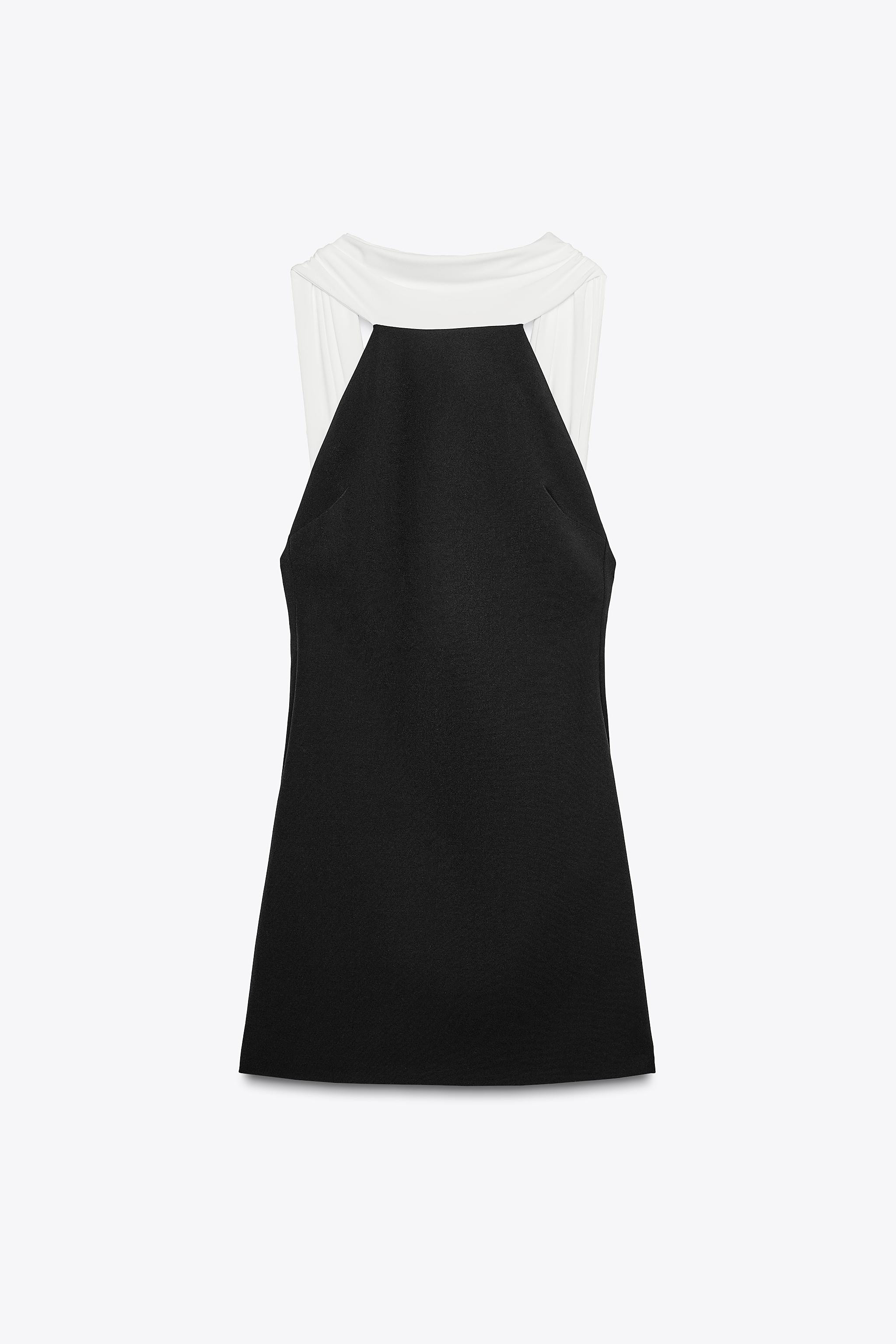 CONTRASTING SHORT DRESS | Zara US