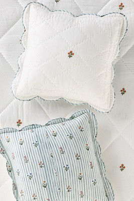 Parker Cotton Floral Icon Embroidered Euro Sham | Anthropologie (US)