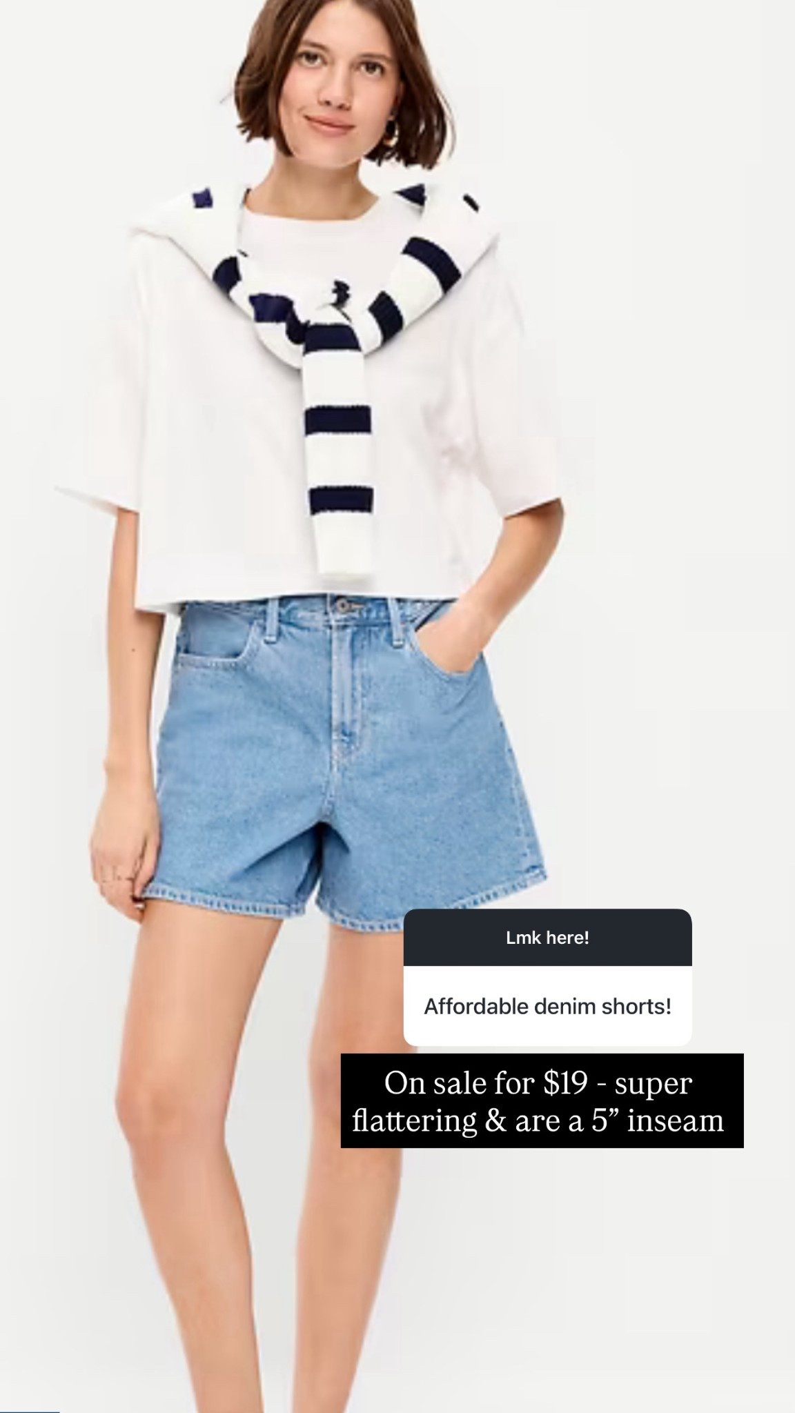 Flattering and affordbale denim shorts for summer! 