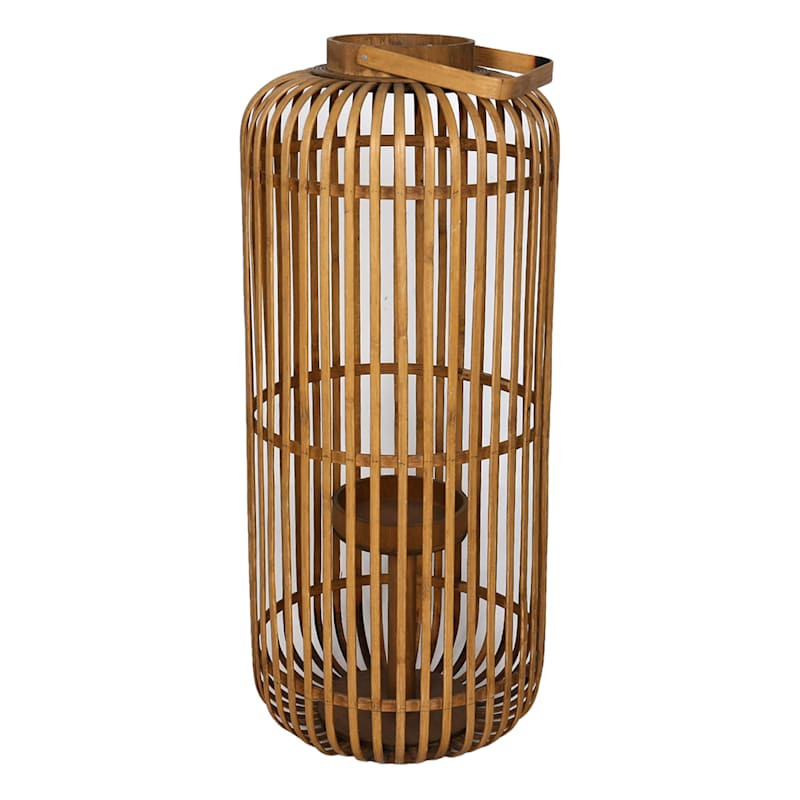 Brown Wicker Lantern, 29" | At Home