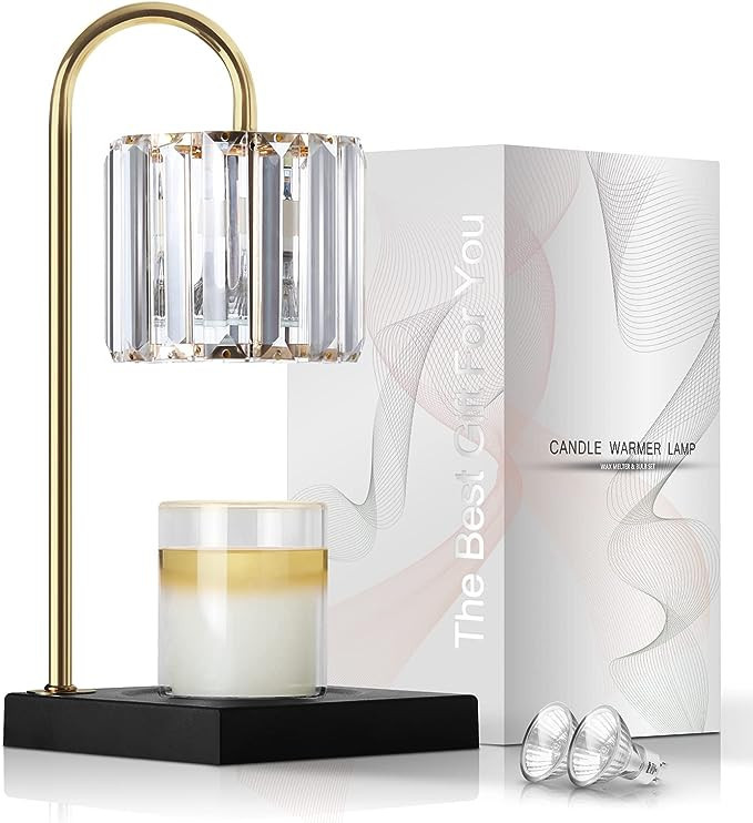 Candle Warmer Lamp, Wax Warmer Lamp with 2 Bulbs & Timer & Dimmer 7-Levels, Compatible Most Jar C... | Amazon (US)