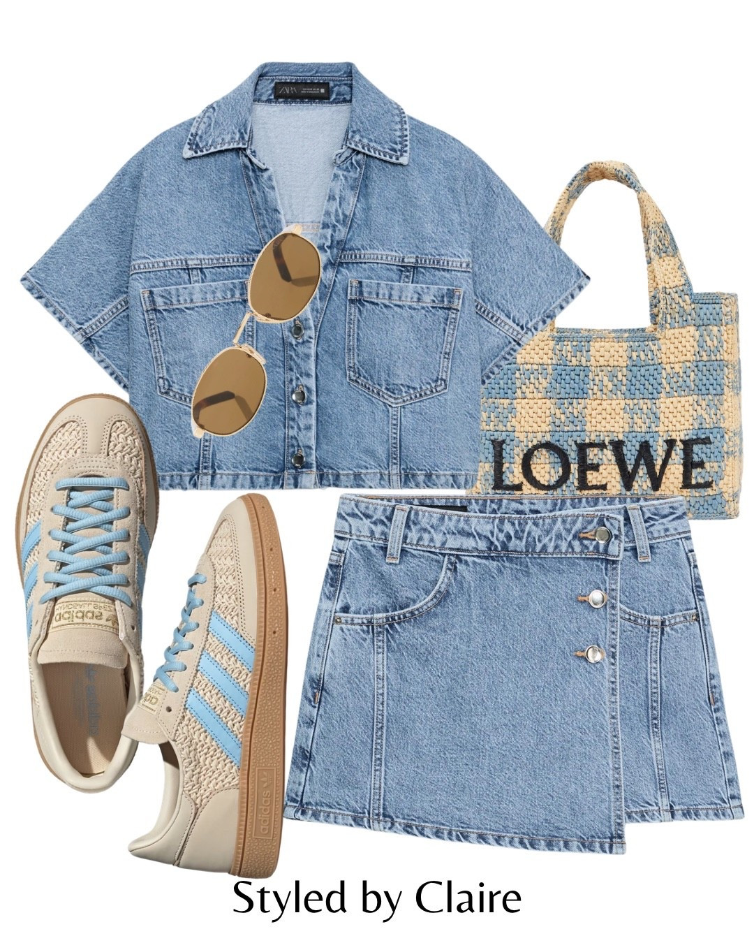 THAT DENIM SHIRT CO-ORD🦋
Tags: cropped style Zara light wash matching skirt skort set Loewe raffia bag tote crochet adidas handball spezial baby blue cream sunglasses fashion spring city break brunch inspo outfit ideas capsule wardrobe basics ootd trend realistic flattering curve all body shapes

#LTKspring #LTKstyletip #LTKshoes