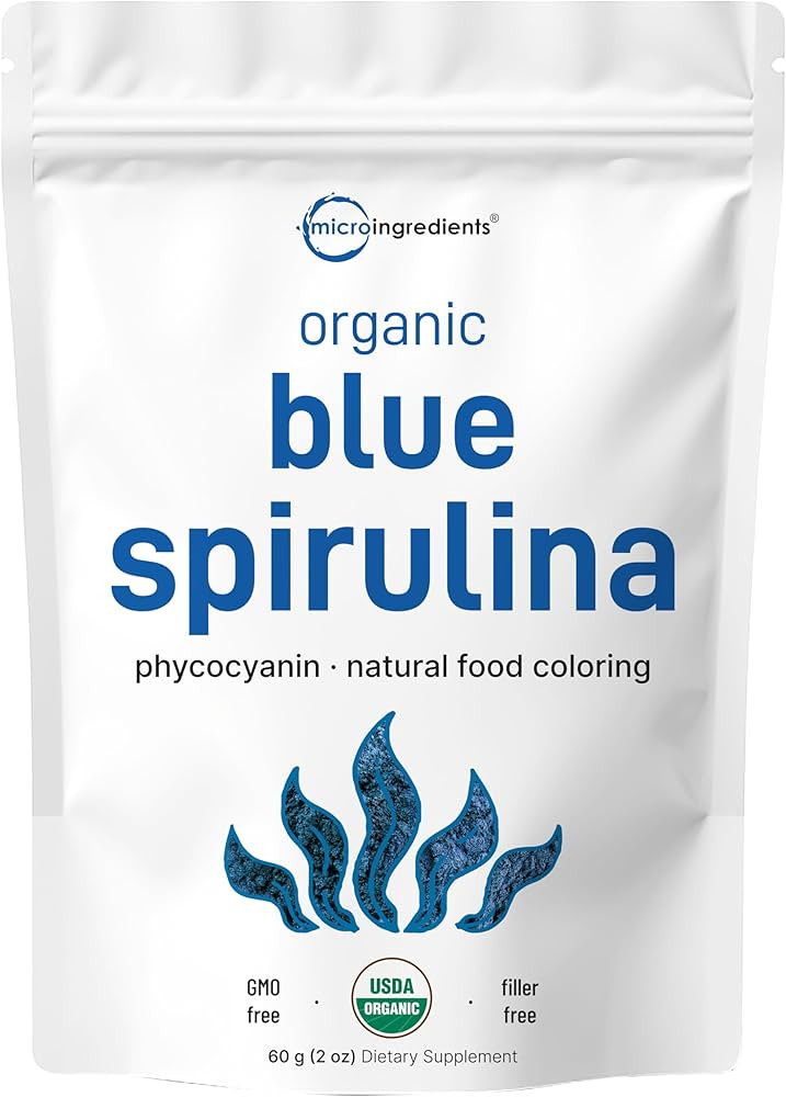Organic Blue Spirulina Powder (Phycocyanin Extract), 60 Servings - No Fishy Smell, 100% Vegan Pro... | Amazon (US)