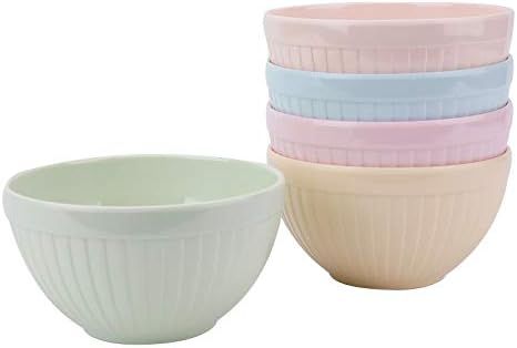 Suwimut 5 Pack Melamine Bowl Set, 5 Inches Prep and Serve Mini Plastic Bowls for Cereal or Salad,... | Amazon (US)