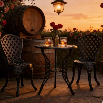 Patio Bistro Set For Balcony Evening Relaxation & Outdoor Small Get-Togethers | Wayfair North America