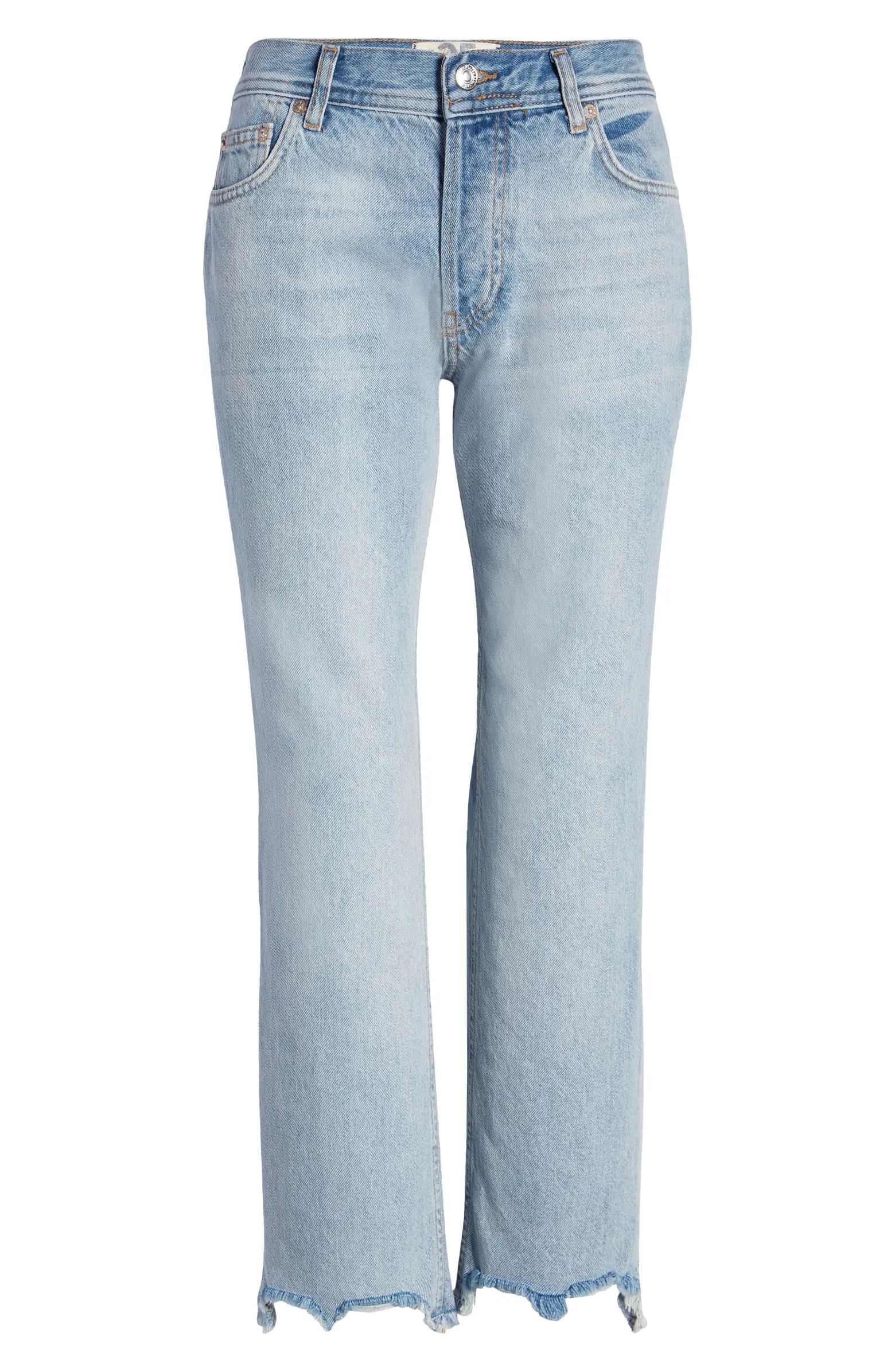 Free People Maggie Ripped Ankle Straight Leg Jeans | Nordstrom | Nordstrom