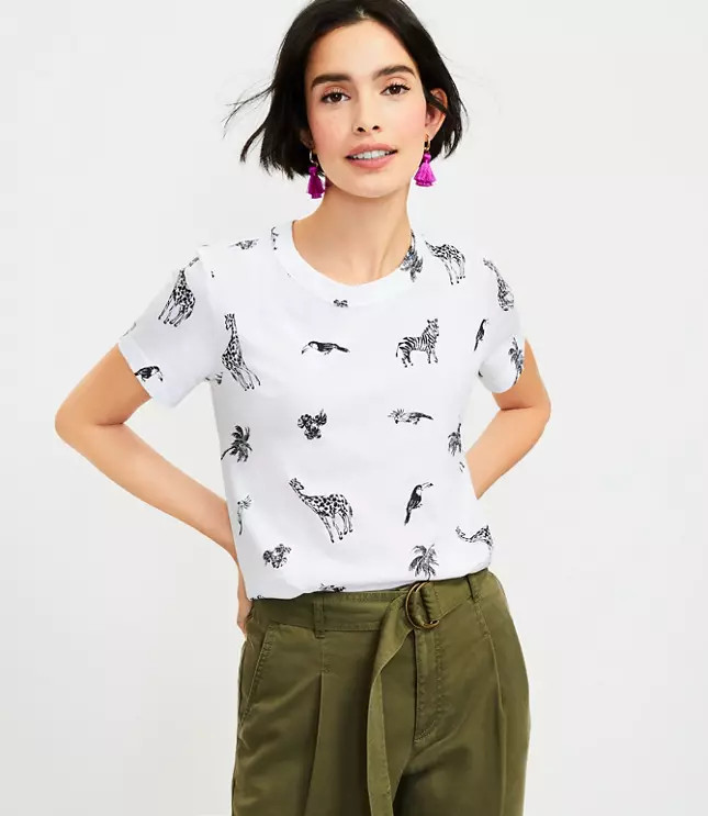 Safari Animal Everyday Crew Tee | LOFT
