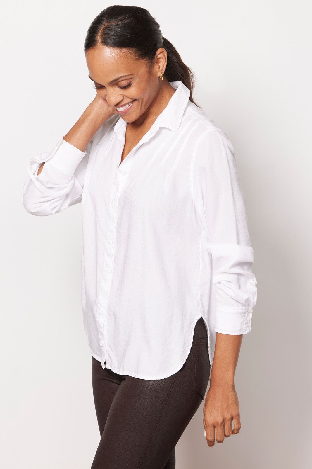 Pleated Button Down | EVEREVE