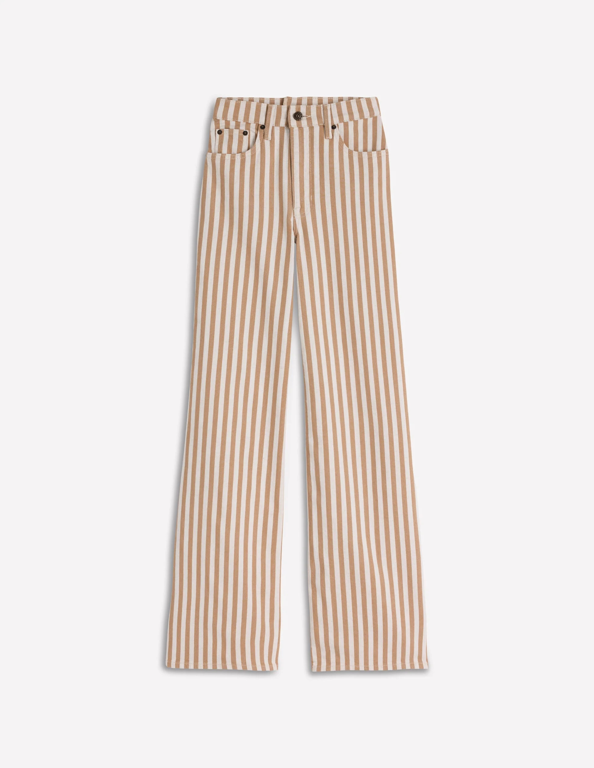 High Rise Wide Leg Jeans-Ecru Tan Stripe | Boden (US)