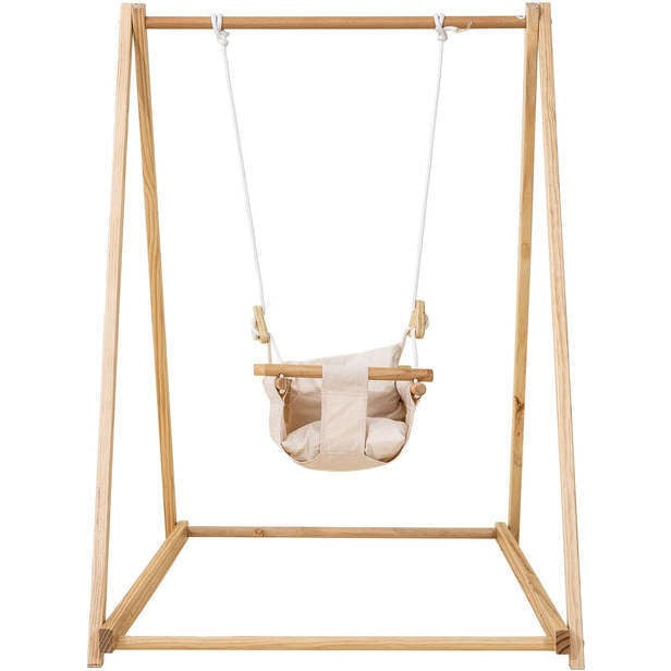 Spruce - Baby and Toddler Foldable Wooden Swing Set, Beige | Maisonette