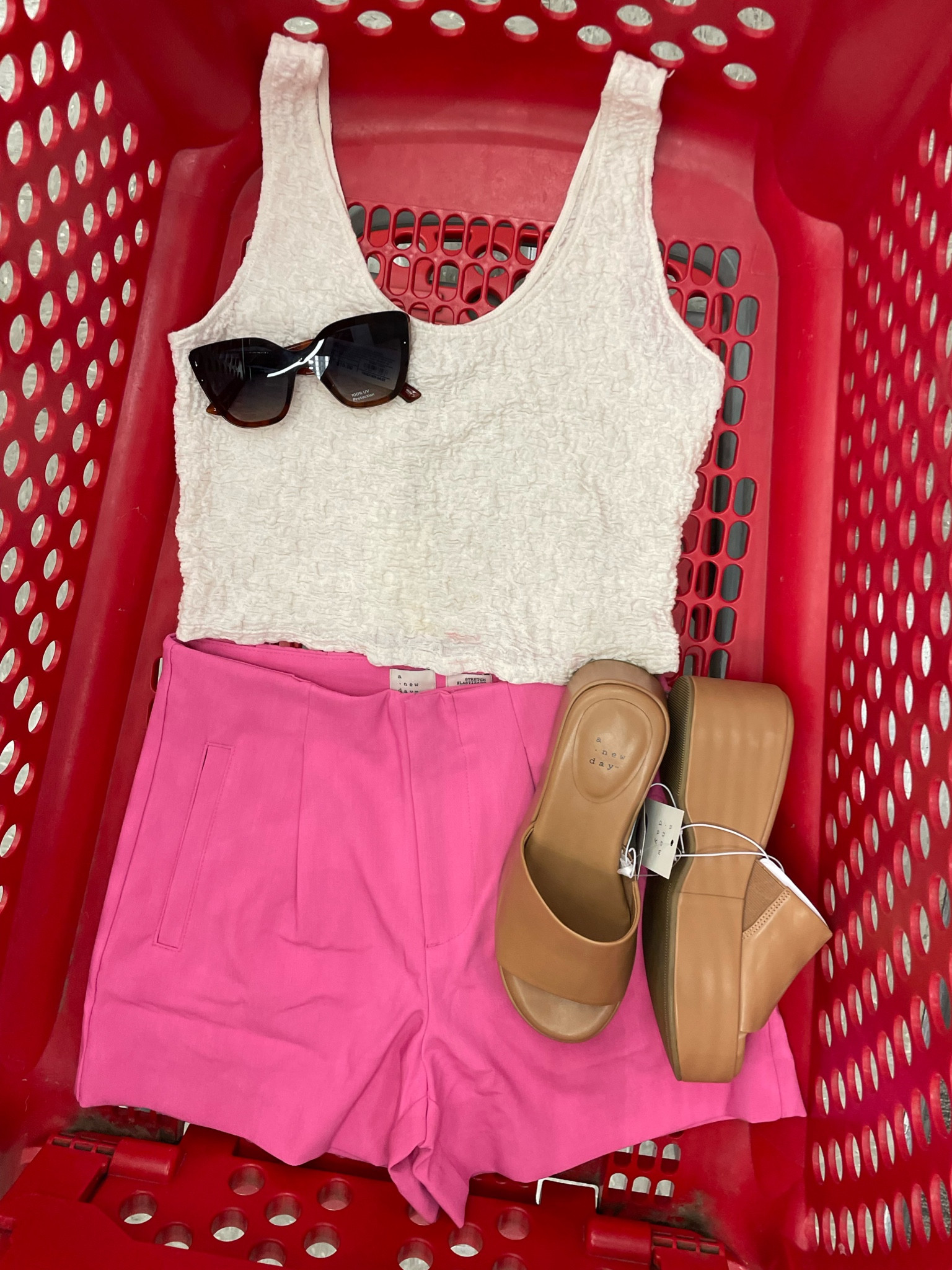 Summer fit check Target style. These shorts are super popular and run small, tank TTS, size down in the platforms 

#LTKstyletip #LTKshoecrush #LTKsalealert