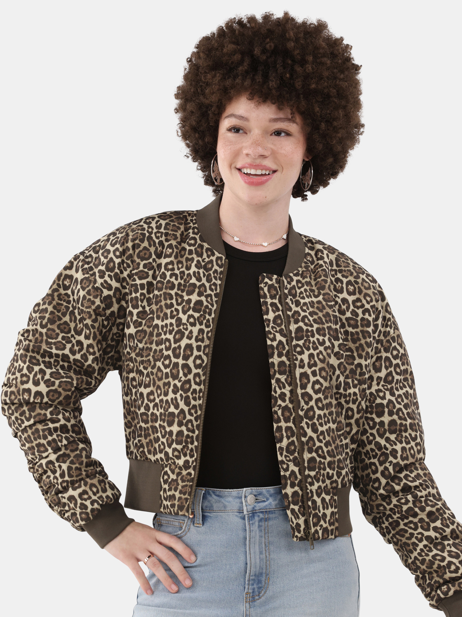 No Boundaries Print Bomber Jacket, Women’s | Walmart (US)