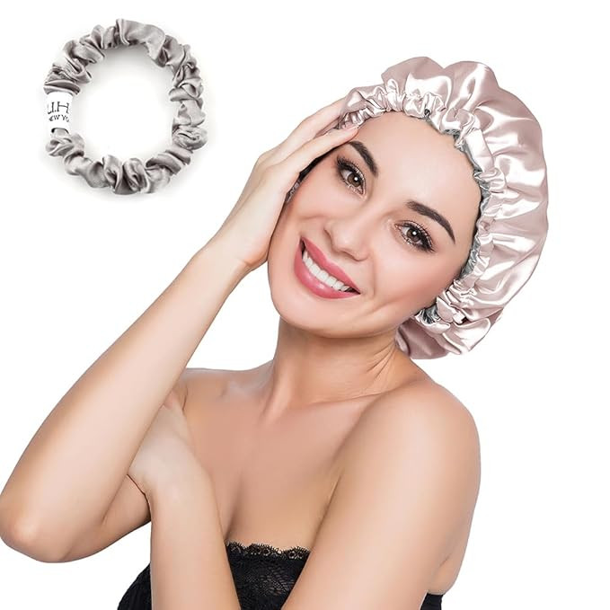 Stain Bonnet Silky Sleep Cap Adjustable Satin Cap for Night Sleeping Hair Bonnet Reversible Doubl... | Amazon (US)