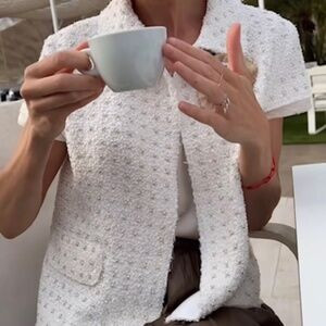 ZARA ZW COLLECTION 3083/151 TEXTURED BEADED TWEED JACKET L | Poshmark