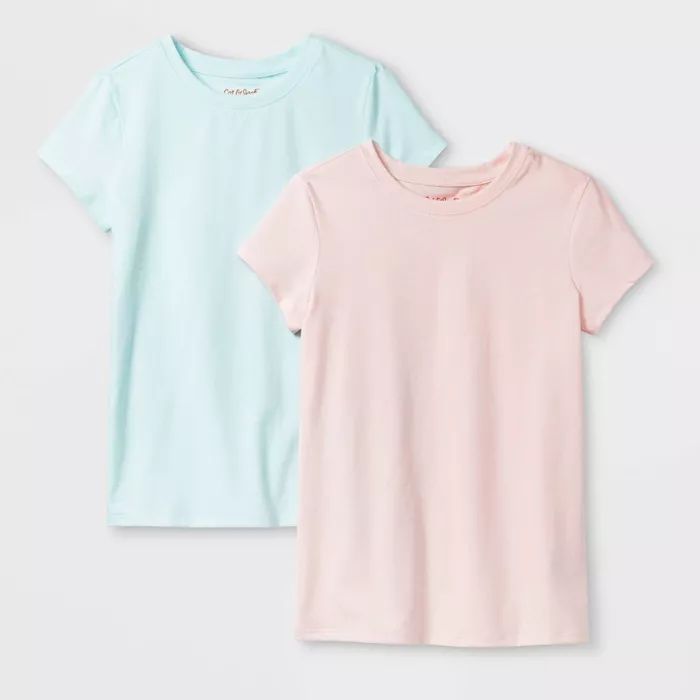 Girls' 2pk Solid Short Sleeve T-Shirt - Cat & Jack™ | Target
