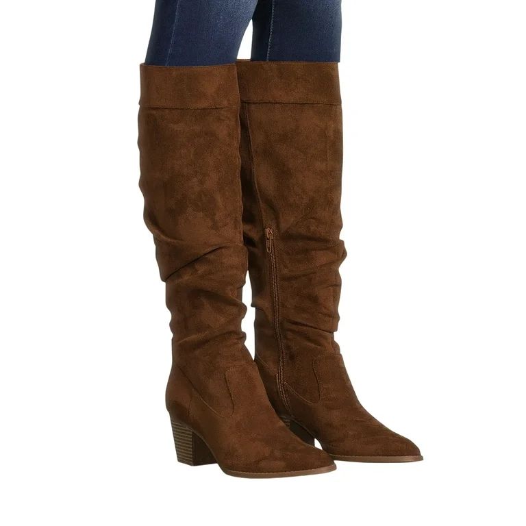 Time and Tru Women's Tall Heeled Slouch Boots, Sizes 6-11 | Walmart (US)