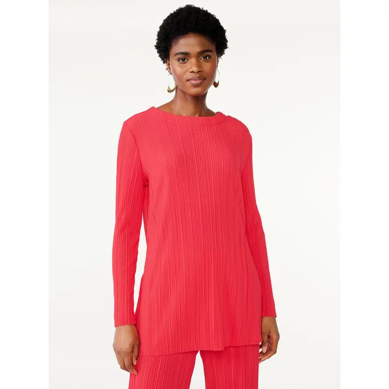 Scoop Women's Crinkle Knit Tunic Top, Sizes XS-XXL | Walmart (US)