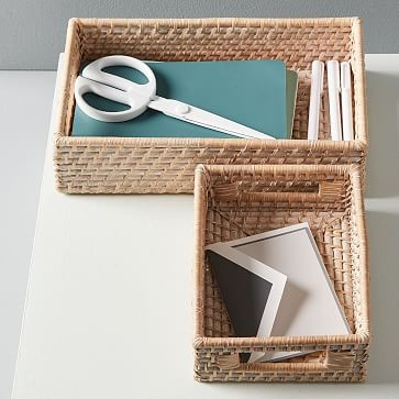 Modern Weave Basket - Whitewashed | West Elm (US)