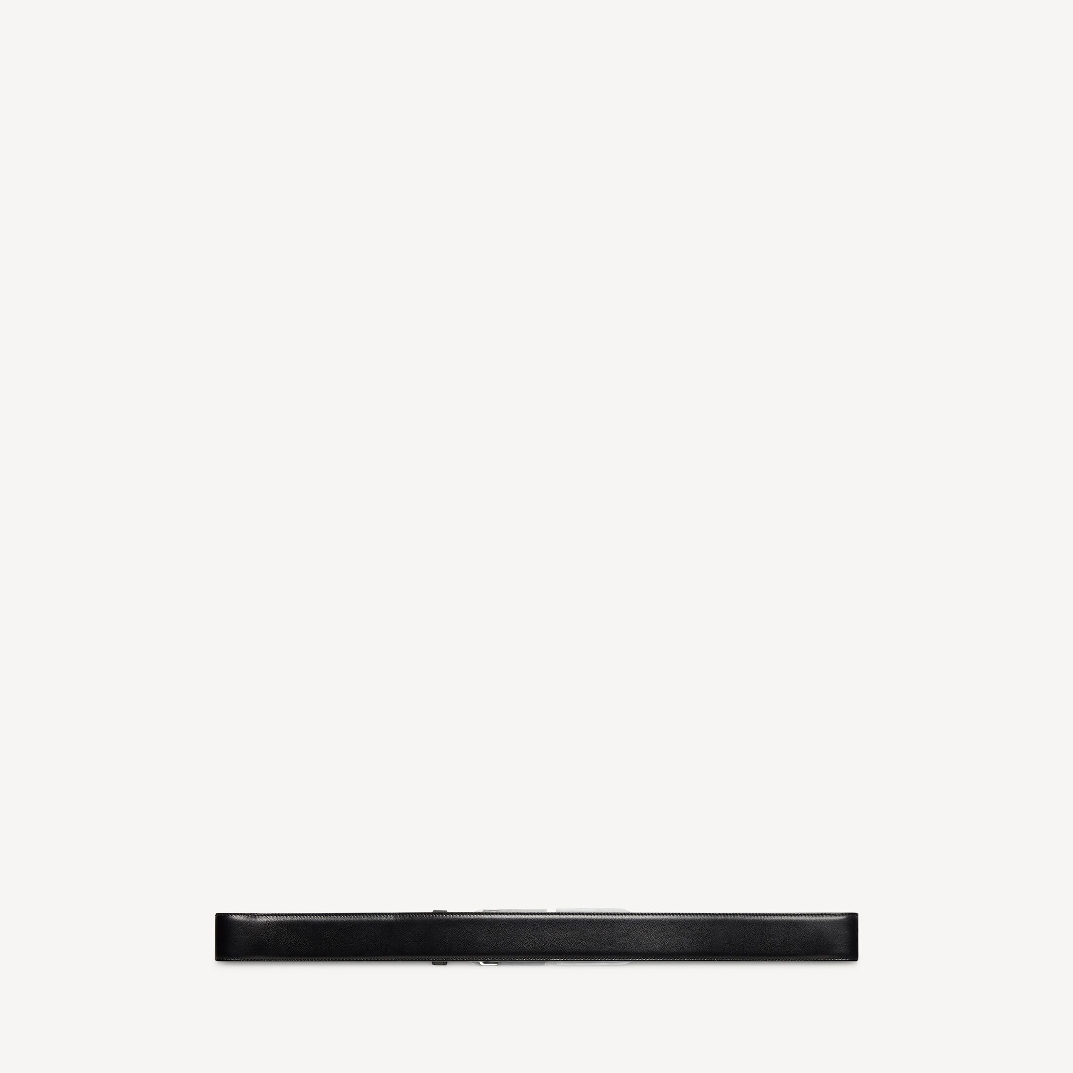 BB Signature Belt 40mm in black shiny smooth calfskin with aged-silver hardware is in several loo... | Balenciaga