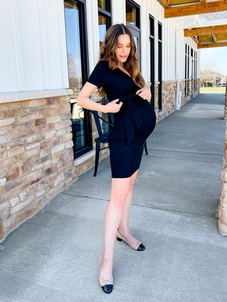 This tie front dress is great for maternity (I’m 35 weeks here) and after pregnancy too. This dress allows easy access to the chest for breastfeeding! Dress fits tts (I’m wearing a small) and comes in 5 colors. Dress from Amazon 

#LTKbaby #LTKunder50 #LTKbump