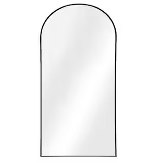 NEUTYPE 71 in. x 32 in. Modern Arch Metal Framed Black Full-Length Leaning Mirror HD-LHJ-M18080-B... | The Home Depot