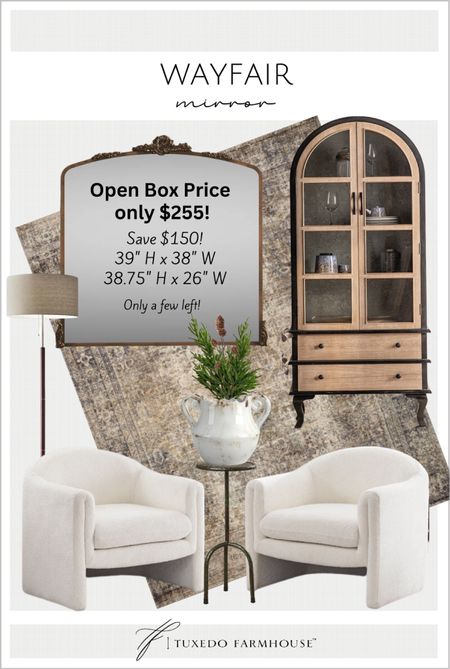Great Open Box Price price on this gorgeous mirror! Bought it for my holiday mantel. 

Living room, area rugs, accent chairs, accent tables, cabinets, lamps  

#LTKsalealert #LTKstyletip #LTKhome