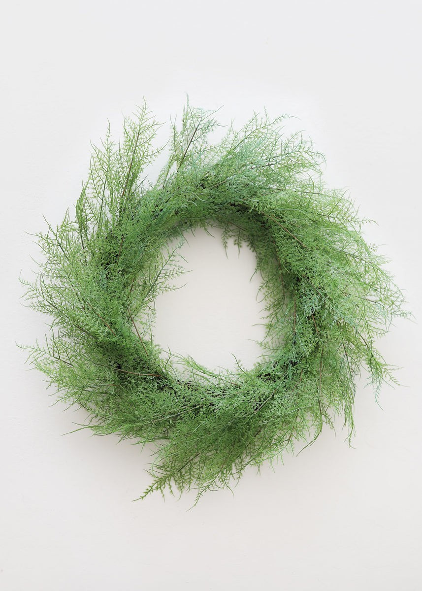 Outdoor Plastic Asparagus Fern Wreath - 26 | Afloral (US)