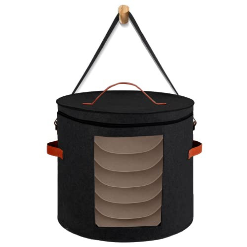 Large Hat Box,Hat Storage Box for Women Men Storage,16.5" D x 17" H Stackable Round Brim Cowboy Hats Organizer Bag Container for Closet,Stuffed Animal Toy Storage,Travel Cap with Dustproof Lid | Amazon (US)