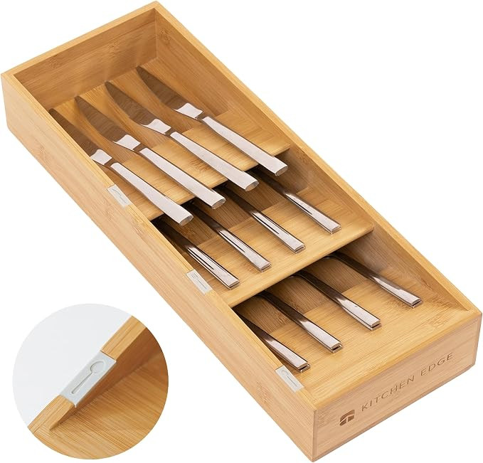 Premium Cutlery, Flatware, and Silverware Drawer Organizer – Slanted 3-Compartment Design with ... | Amazon (US)