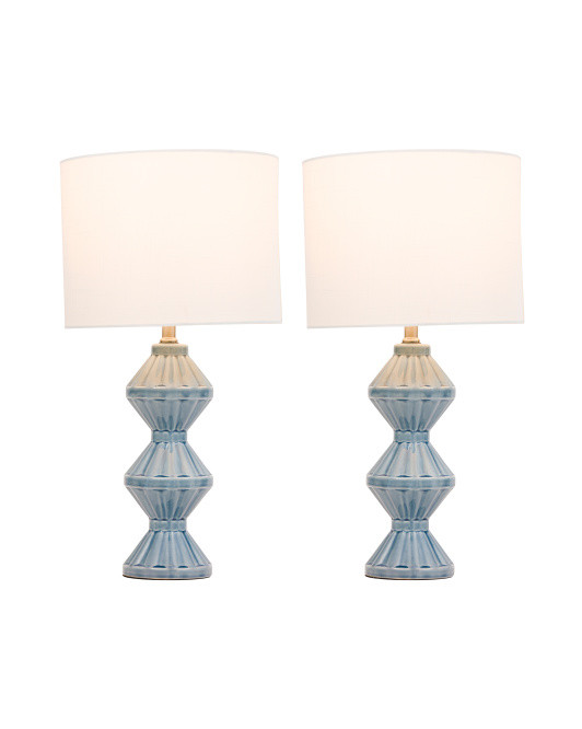 2pk 25in Ceramic 3 Tiered Textured Table Lamps | TJ Maxx