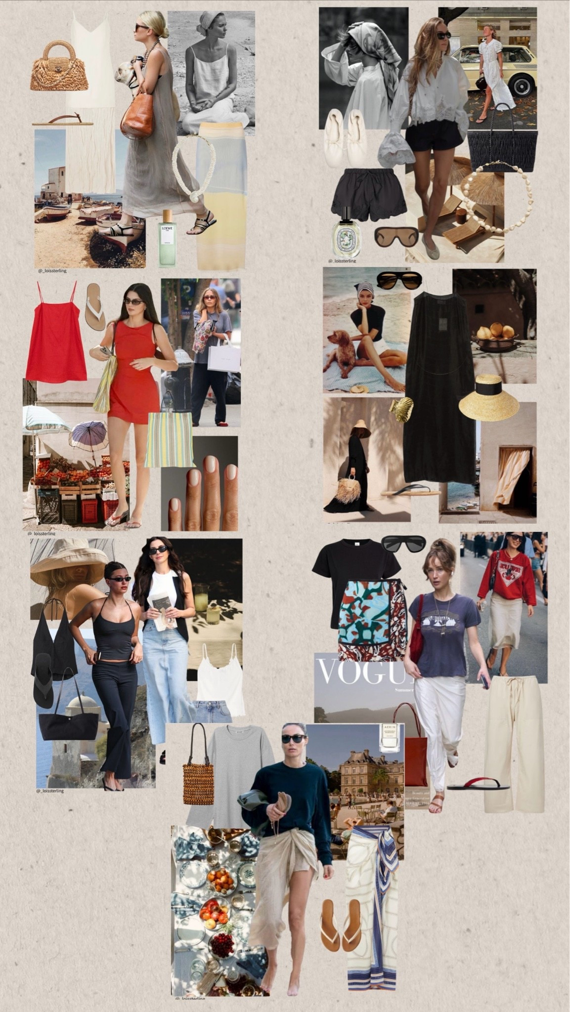 8 Easy Summer outfits 💛 8 shoppable edits to save, that’ll help putting outfits together in the ☀️ 

📌 My Pinterest pins are in Summer holiday mode, I am taking inspo from the looks of to create every day, fuss free looks.

My holiday wardrobe has been unpacked and I am  looking for the ease that comes from a great holiday outfit within my everyday outfits. I want to wear sarongs / wrap skirts with a clean cut t-shirt, sheer dresses, wide brim hats, shorts & bold strappy dresses. 

The goal is to chuck the look on, keep cool and still look effortlessly chic.