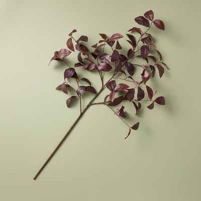 42" Black Plum Leaf Artificial Fall Stem - Hearth & Hand™ with Magnolia | Target