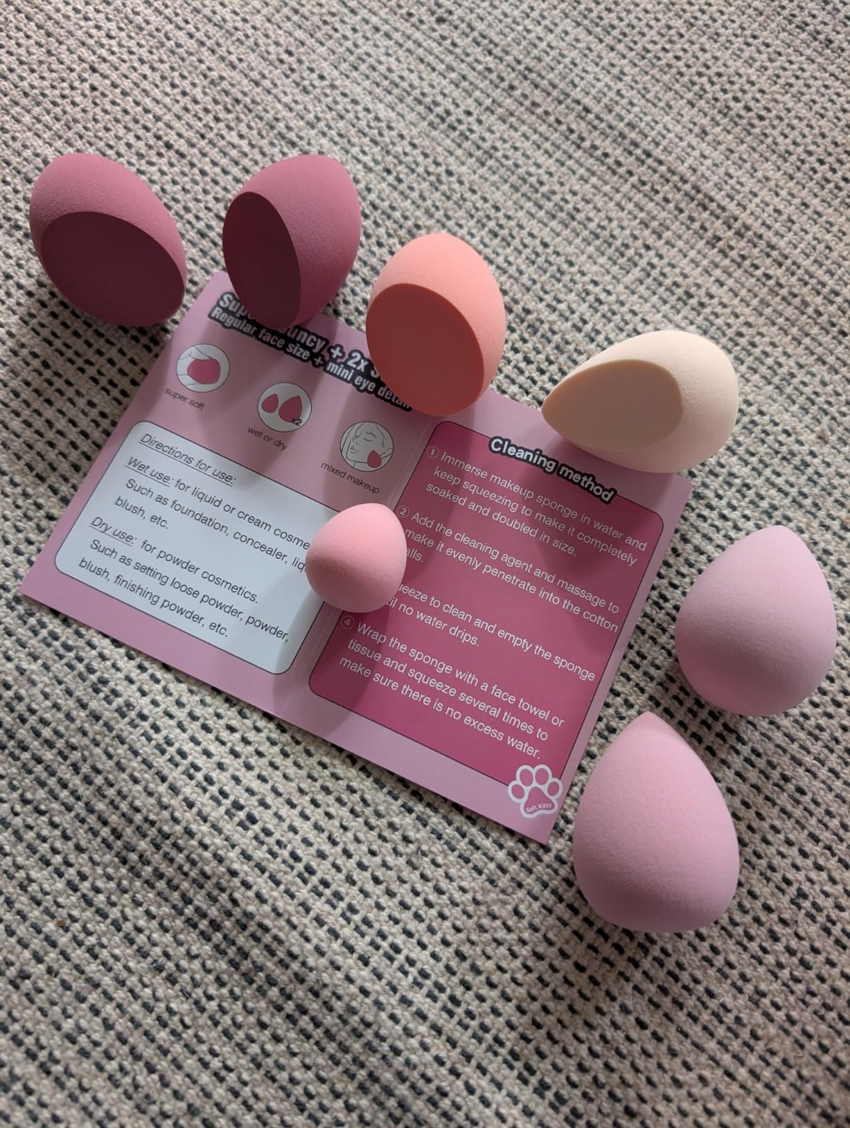 Makeup Sponge Set Foonbe Blender Sponges 7 Pcs for Liquid, Cream, and Powder, Latex Free, Multi c... | Amazon (US)