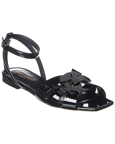Saint Laurent Tribute Patent Sandal | Gilt