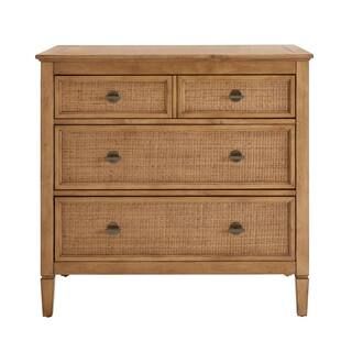 Home Decorators Collection Marsden Patina Wood Finish 3-Drawer Cane Chest of Drawers (38 in W. X 36 in H.) | The Home Depot
