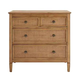 Home Decorators Collection Marsden Patina Wood Finish 3-Drawer Cane Chest of Drawers (38 in W. X ... | The Home Depot