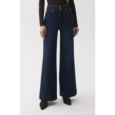 Pistola Lana Double Button High Waist Wide Leg Jeans in Starstruck at Nordstrom, Size 24 | Nordstrom