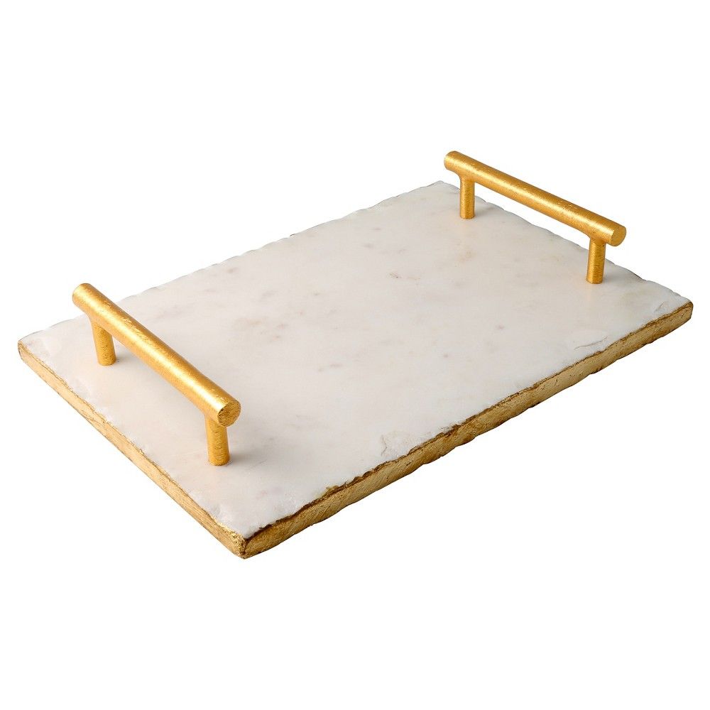 Thirstystone Marble Serving Tray with Handle - Gold, Blue | Target