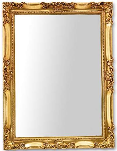Mo.WA Classic Rectangular Wall Mirror 62 x 82 gold leaf antique. | Amazon (DE)