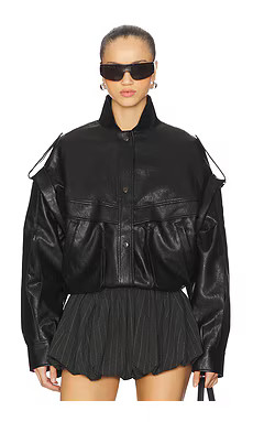 LIONESS Madame Bomber Jacket in Onyx from Revolve.com | Revolve Clothing (Global)