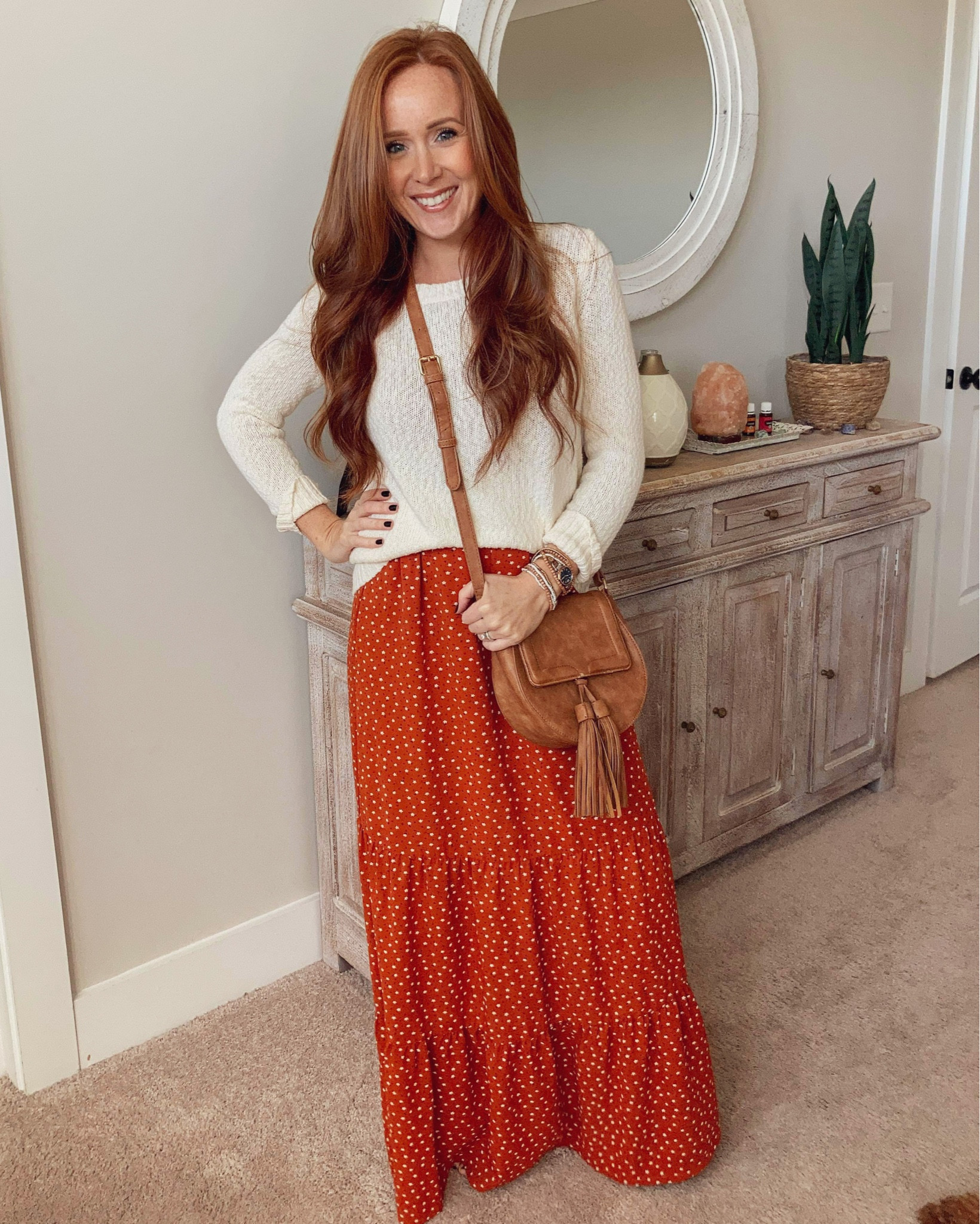 Thanksgiving outfit inspiration 2023. 
This neutral sweater is so versatile and can be worn so many different ways. It’s perfect for this Thanksgiving holiday.

#LTKHoliday #LTKstyletip #LTKSeasonal
