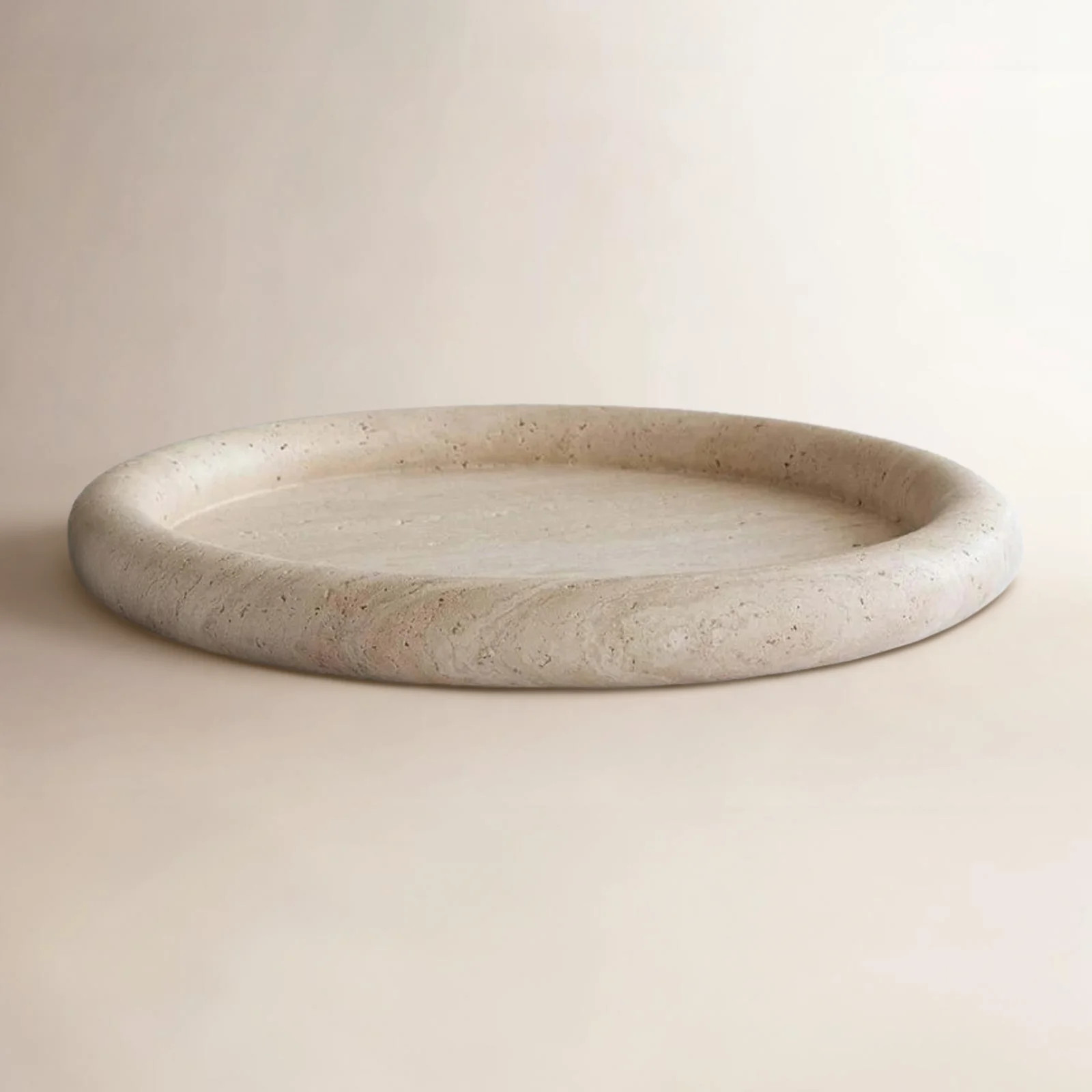 AllModern Travertine Small Round Tray Cream | Joss & Main | Joss & Main