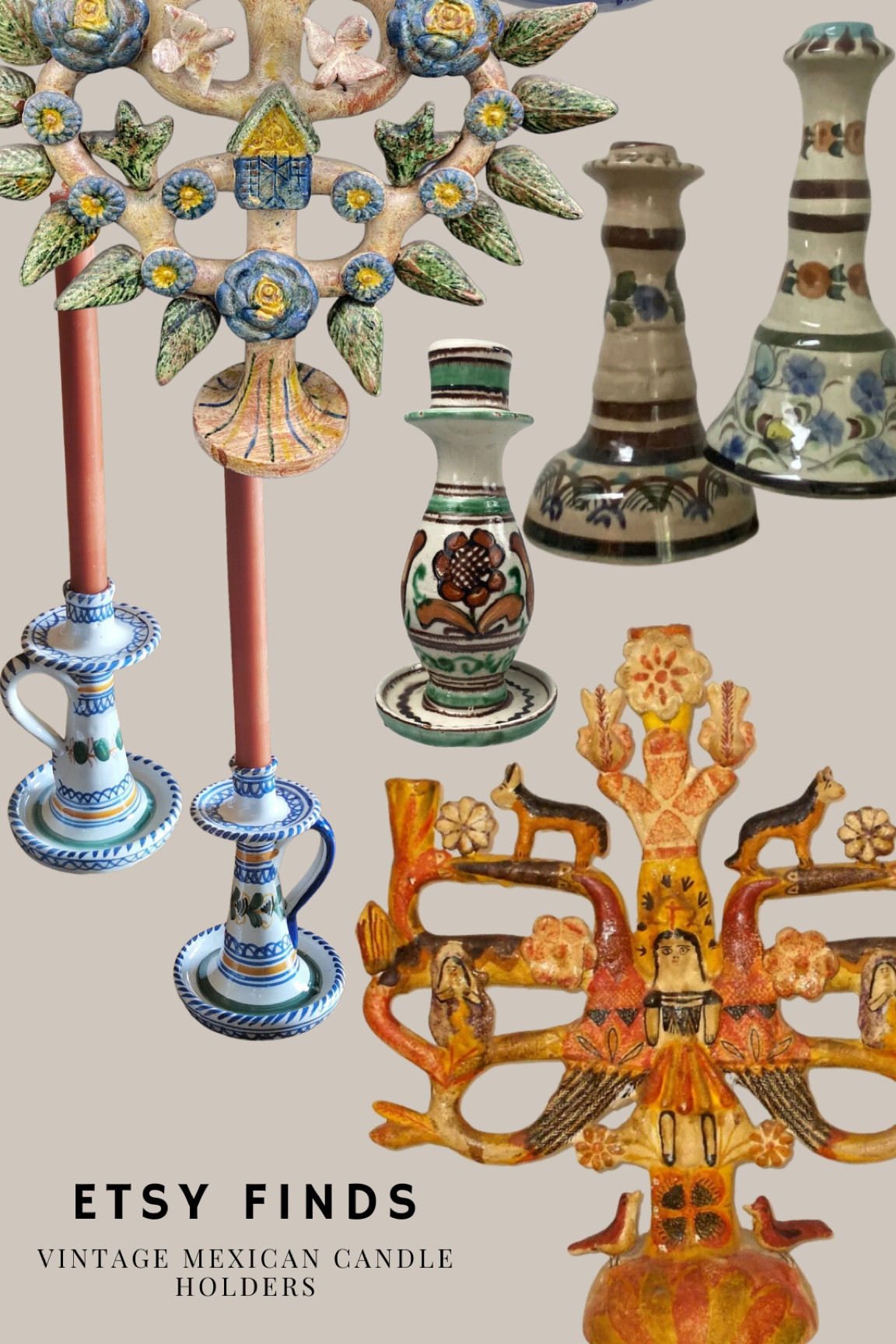 Vintage Mexican Candle Holders
