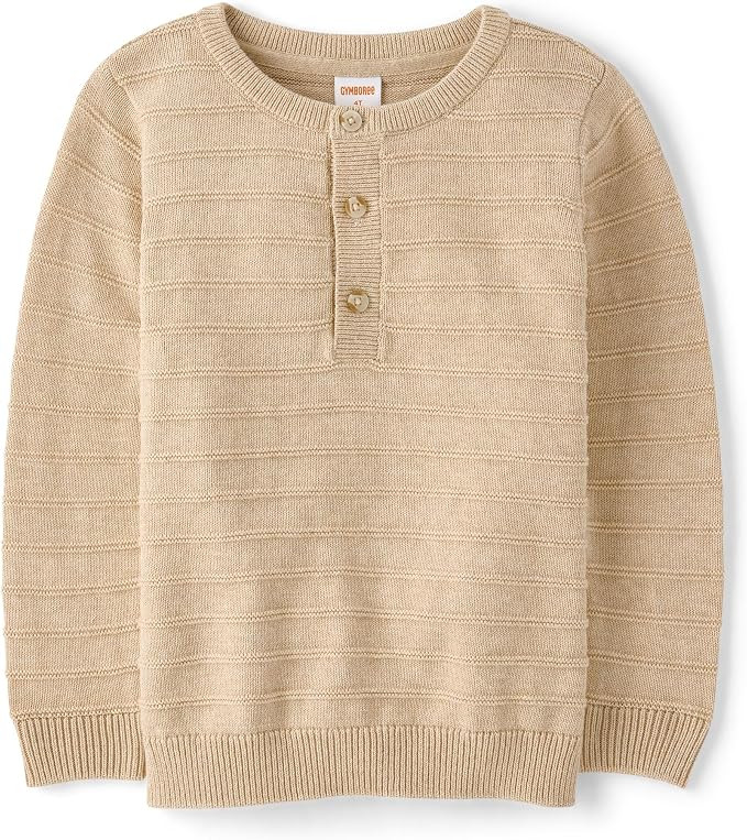 Gymboree Boys' and Toddler Long Sleeve Linen Henley Shirt | Amazon (US)