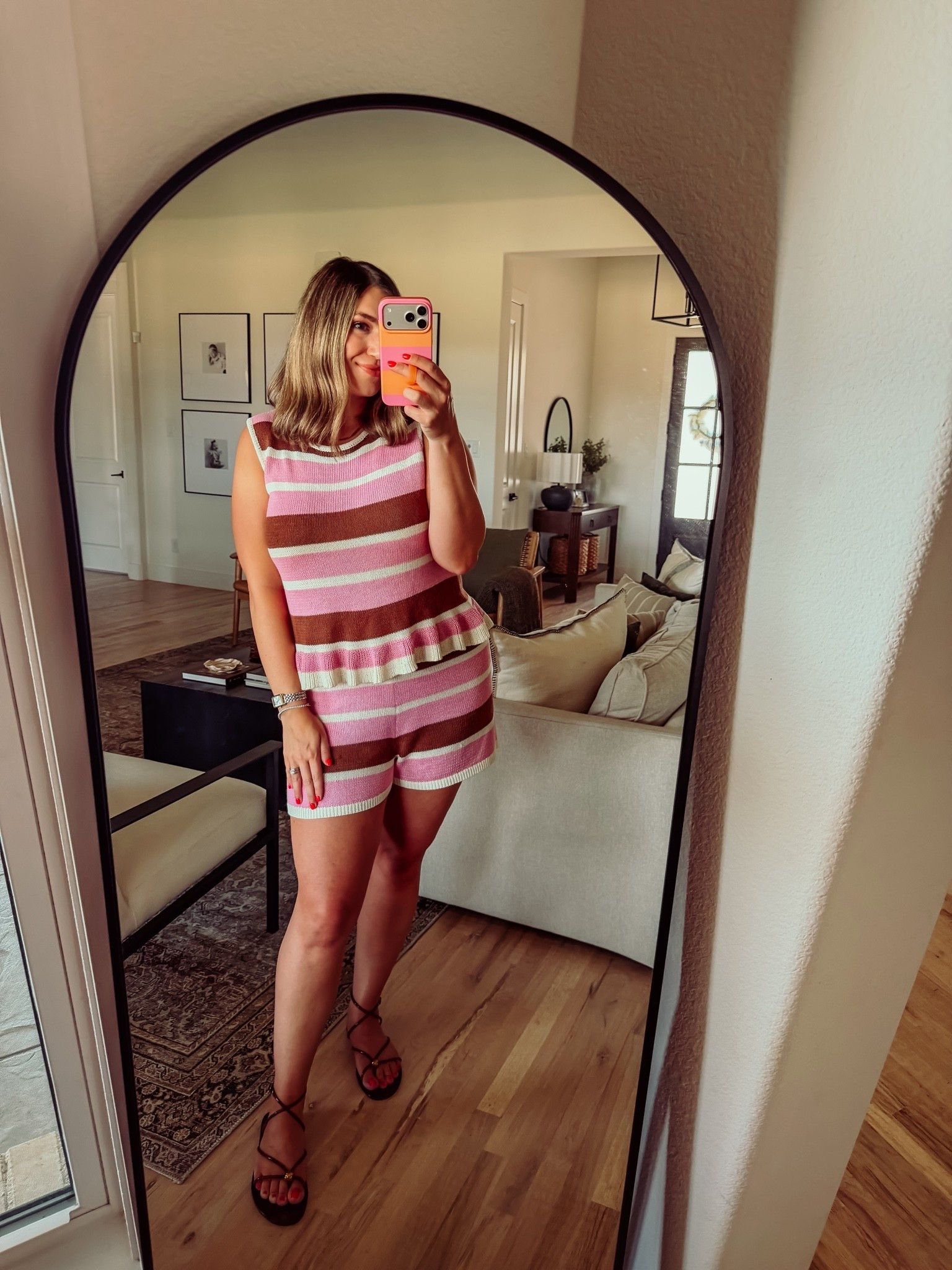 This matching knit set is such a good summer to fall transition piece! I paired it with these tortoise shell sandals which can easily also go into fall. 🤎

#LTKootd #LTKMidsize #LTKgrwm
